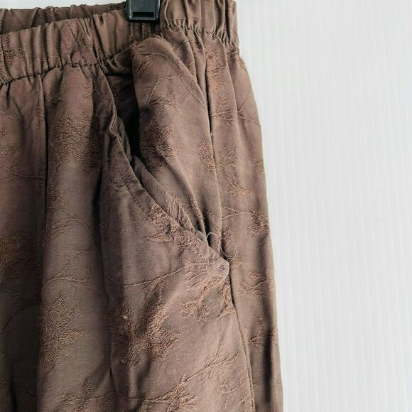 CP Shades Pants Embroidered Straight Leg Brown Pockets Casual Lagen Size Small L - Picture 5 of 11